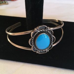 Vintage Sterling And Turquoise Bracelet